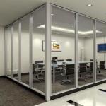 Double Layer Glass Full View Office Wall Partition For Room Dividing