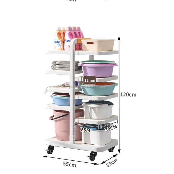 3-tier Standing Double Row Removable Display Storage Board Shelf Rack for Bathroom Kitchen Living Room Office Organizer Holder
