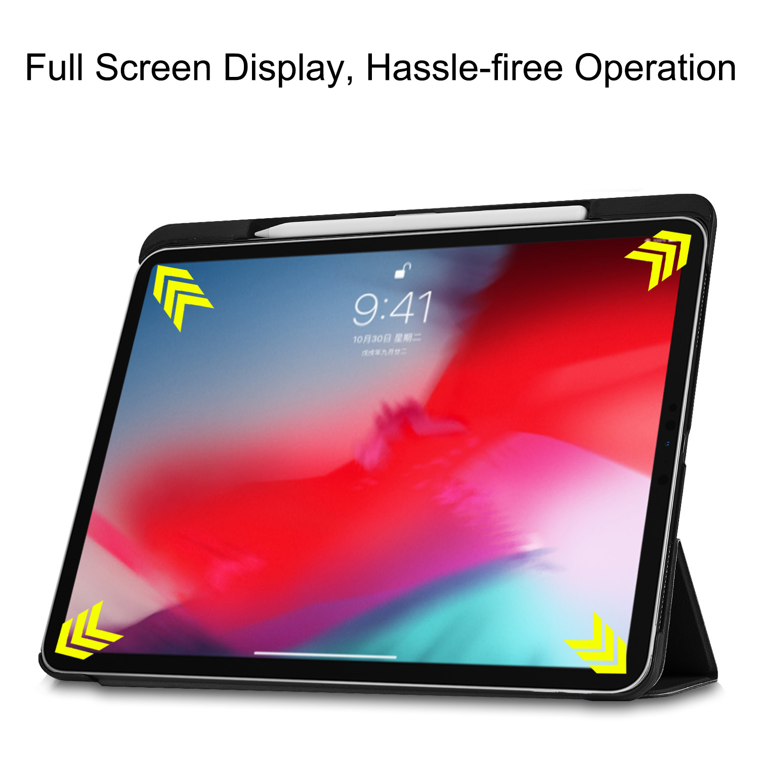 iPad Pro 11 2018 Folio Case,PU Leather Cover with Pencil Holder for iPad Pro 11