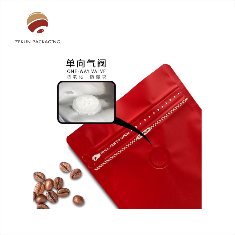 Black matte 250g 500g 1kg Flat Bottom  Custom Printed Coffee Beans Packaging Bags