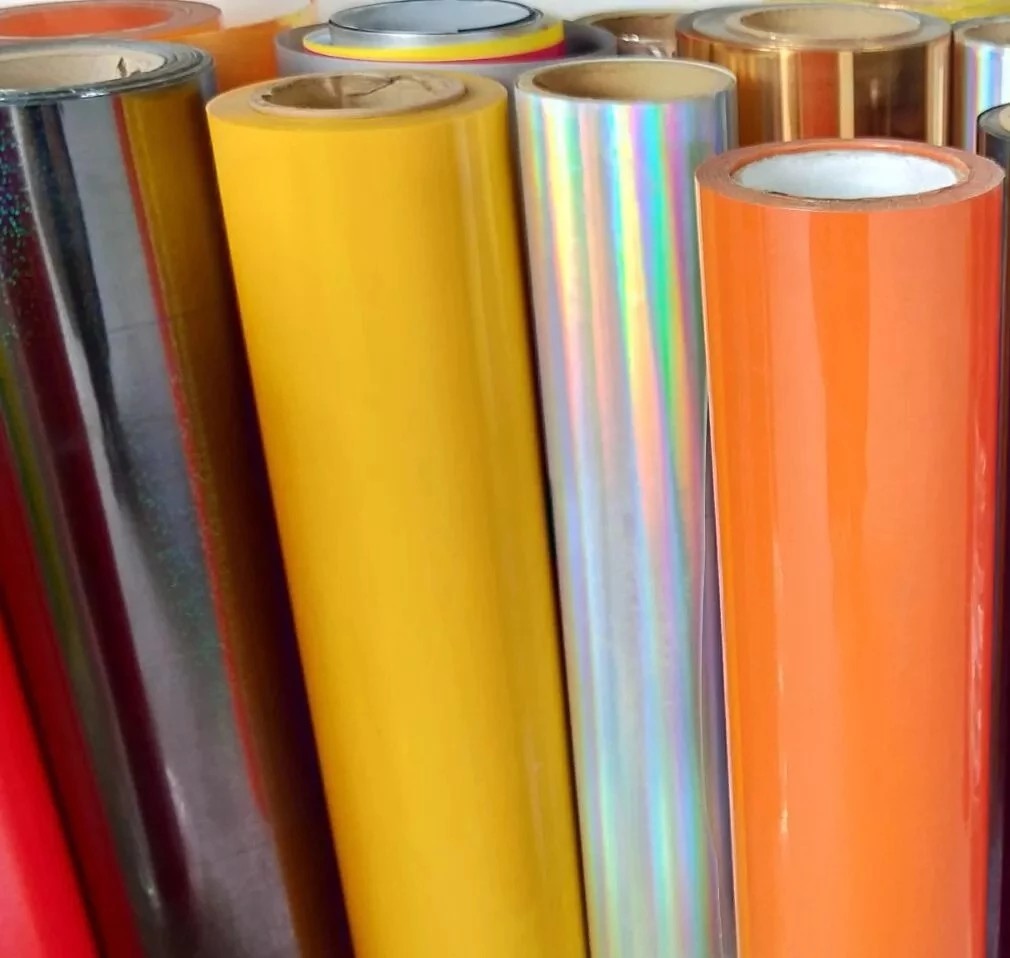 100um 22 Colors Rainbow Heat Transfer Vinyl For Safety Clothing