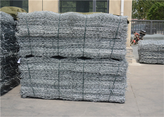 Eco-friendly Metal Gabion Baskets Silver Galvanized/PVC Coated