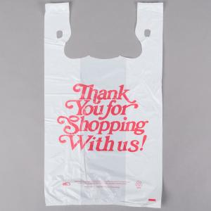 Wholesale White Colour Thank You T Shirt Shopping Bags Plastic Customized Printing from china suppliers