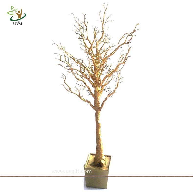 UVG 10ft artificial gold wishing tree with decorative twigs for party table decorations DTR30