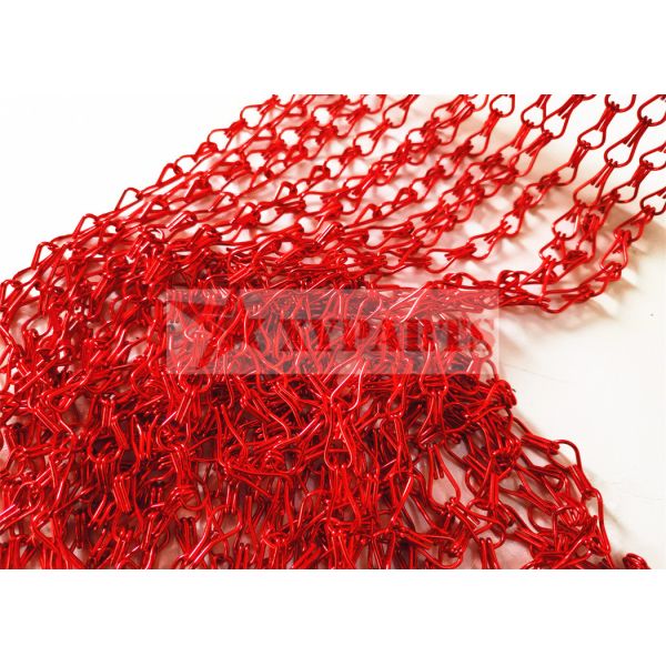 Colorful Double Hooks Aluminum Chain Link Curtain With Customized Dimension