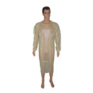 China PP disposable surgical isolation gown,anti bacteria,anti blood,knitted cuff and tie on waist isolation gown on sale