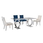 12mm Tempered Glass Dining Table With Stainless Steel Legs 200cm