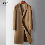 Wool Jacket Coat for Men Single Breasted Business Turn Down Collar Long Sleeve