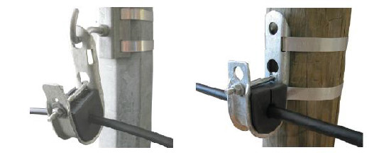 Galvanized Steel J Hook Suspension Clamp Fiber Optic Cable Fittings