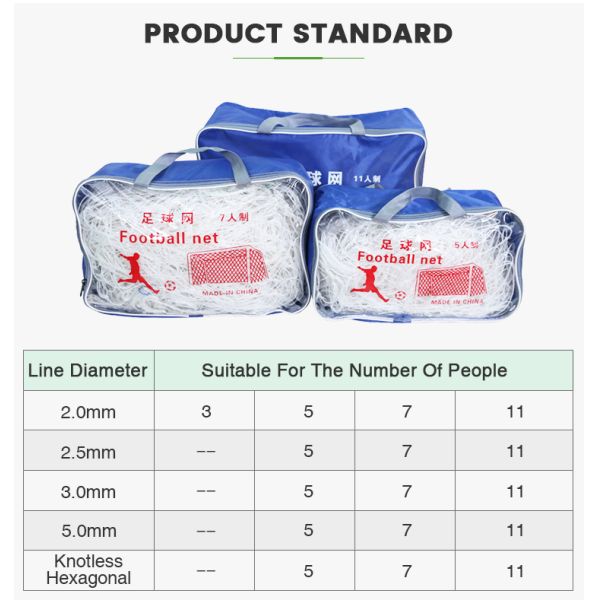 Portable Soccer Net Full Size Biodegradable Continental Football Goal Nets
