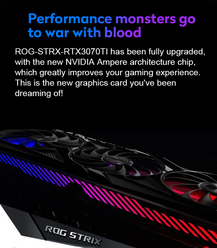 256bit GDDR6X Desktop Graphics Card ASUS NVIDIA ROG-STRIX-RTX3070Ti-O8G-GAMING