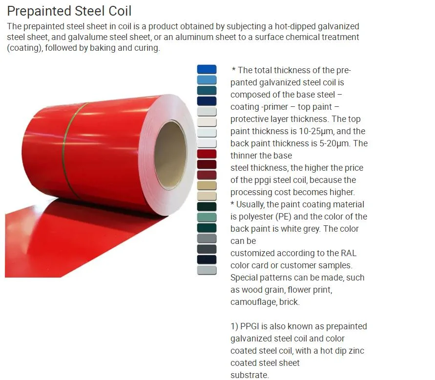 China Big Factory Good Price 0.12-6.0mm Aluminum Coil SGCC Print Prepainted Coils PPGL PPGI Coil
