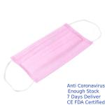 Soft Texture Pink Disposable Mask , Pink Face Mask General Size 17.5 * 9.5cm