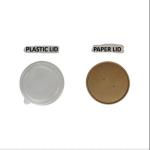 Disposable Kraft Paper Soup Bowl With Paper Lid Snacks Noodle Takeaway Packaging