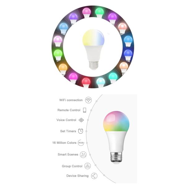 E27 B22 Wireless Light Bulb With Remote