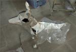 Electroplated Item Mirror Silver Fiberglass Dog Statue Life-size Decorative Dog