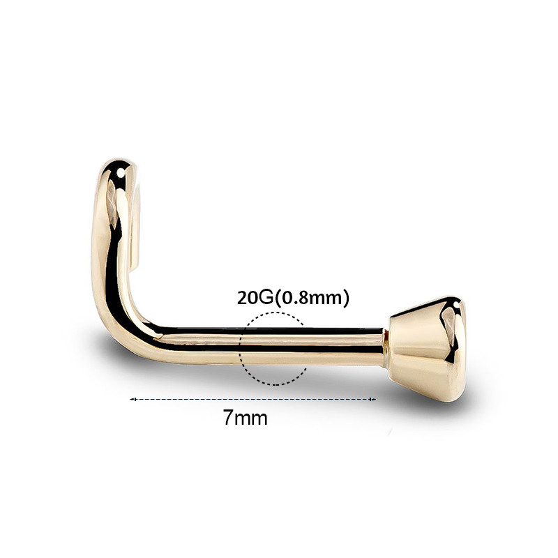 20G 1.5/2/2.5/3mm Zircon Gem Bone Nose Stud Piercing Earring Anodized Rose gold Color Nose Ring Prong CZ Nose Jewelry