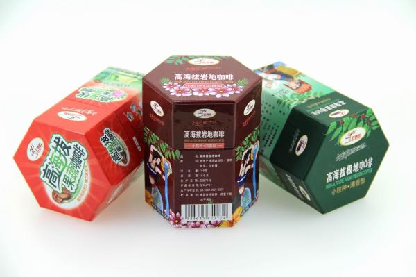 Tea Paper Cans Packaging Hexagon Shape Paper Cans.
