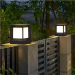 Aluminum Gate Fence Solar Pillar Light 2W Square IP55 Waterproof