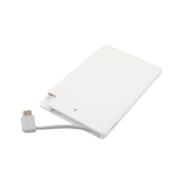 2400MAH Plastic Power Bank Li Ion Battery Power Bank With Cable