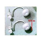 Womens Double Sterling Silver Beads Hoop Earrings (XH051332W)