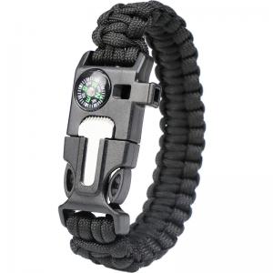 Wholesale 5 in 1 MultI-function Paracord Survival Bracelet Flint Steel Fire Starter Kit Whistle Compass from china suppliers