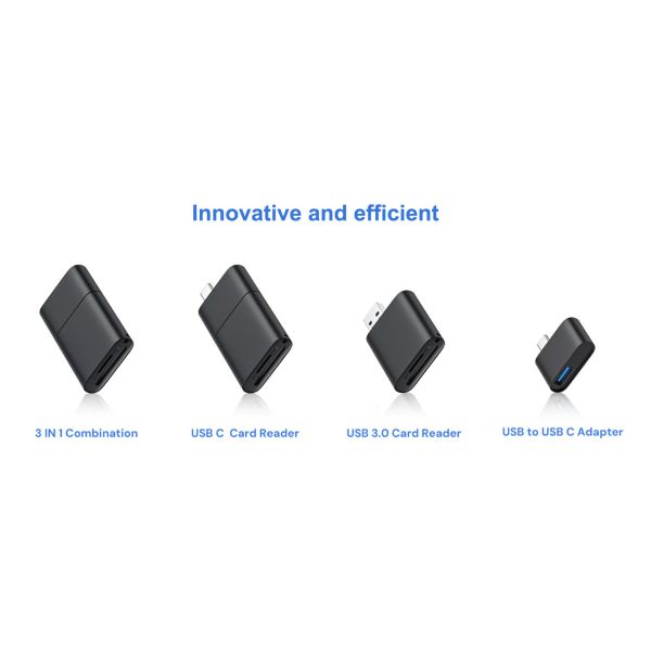 USB 3.0 Type A Type C Multi Card Reader With USB C OTG Adapter Wholesale