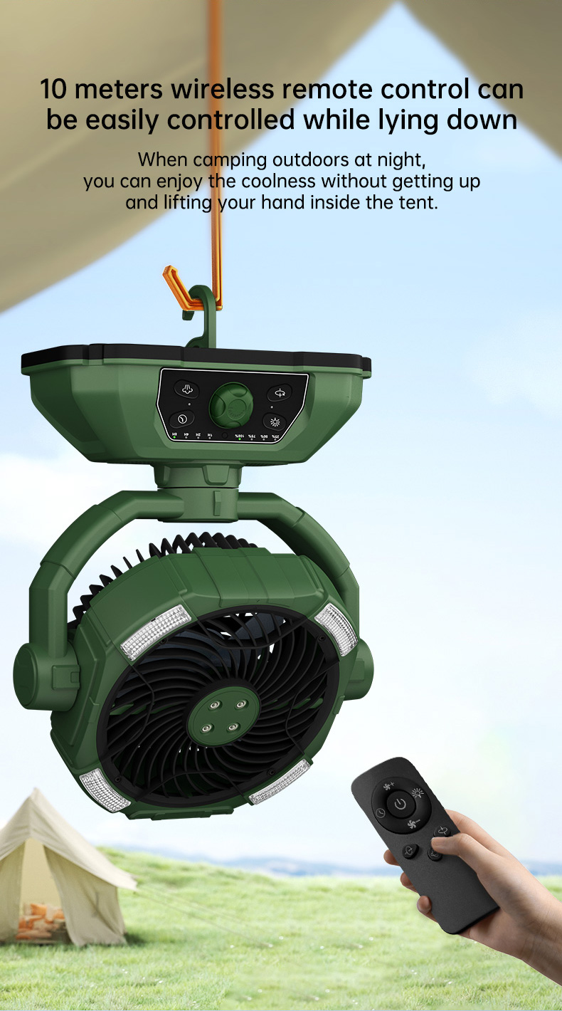 LED Digital Display Rechargeable Four-Speed Refrigeration Portable & Wearable Stand 20000mAH Camping Table Fan
