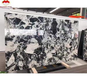 Wholesale Polished Napoleno Black Marble Glossy Stone for Hotel Villa Long Wall Panel Floor Tile from china suppliers