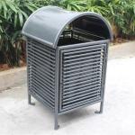 Customized Outdoor Trash Cans , Steel Trash Bin For Park Street