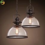 E26 Clear Hardware Glass Nordic Pendant Light For Hotel / Living Room / Bedroom