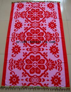 Wholesale printed beach towel with your logo , 100% cotton material , with fringes from china suppliers