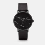 Real Black Marble Face Watch Mineral Crystal With Japanese Quartz Movt
