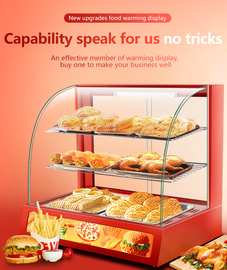 0.8kw Red Commercial Food Display Warmer for Restaurant Kitchen Equipment Benefit