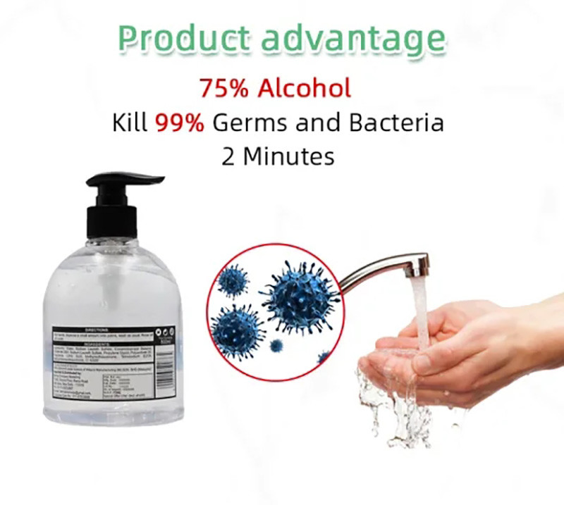 Glycerine Antiviral Hand Sanitizer Portable Waterless Instant Alcohol Hand Sanitizer