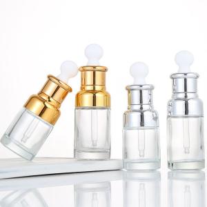 Wholesale Small Clear Frosted Glass Bottles , Portable Essence Glass Dropper Bottles from china suppliers