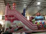 Customized High Inflatable Candy House Dry Slide For Christmas