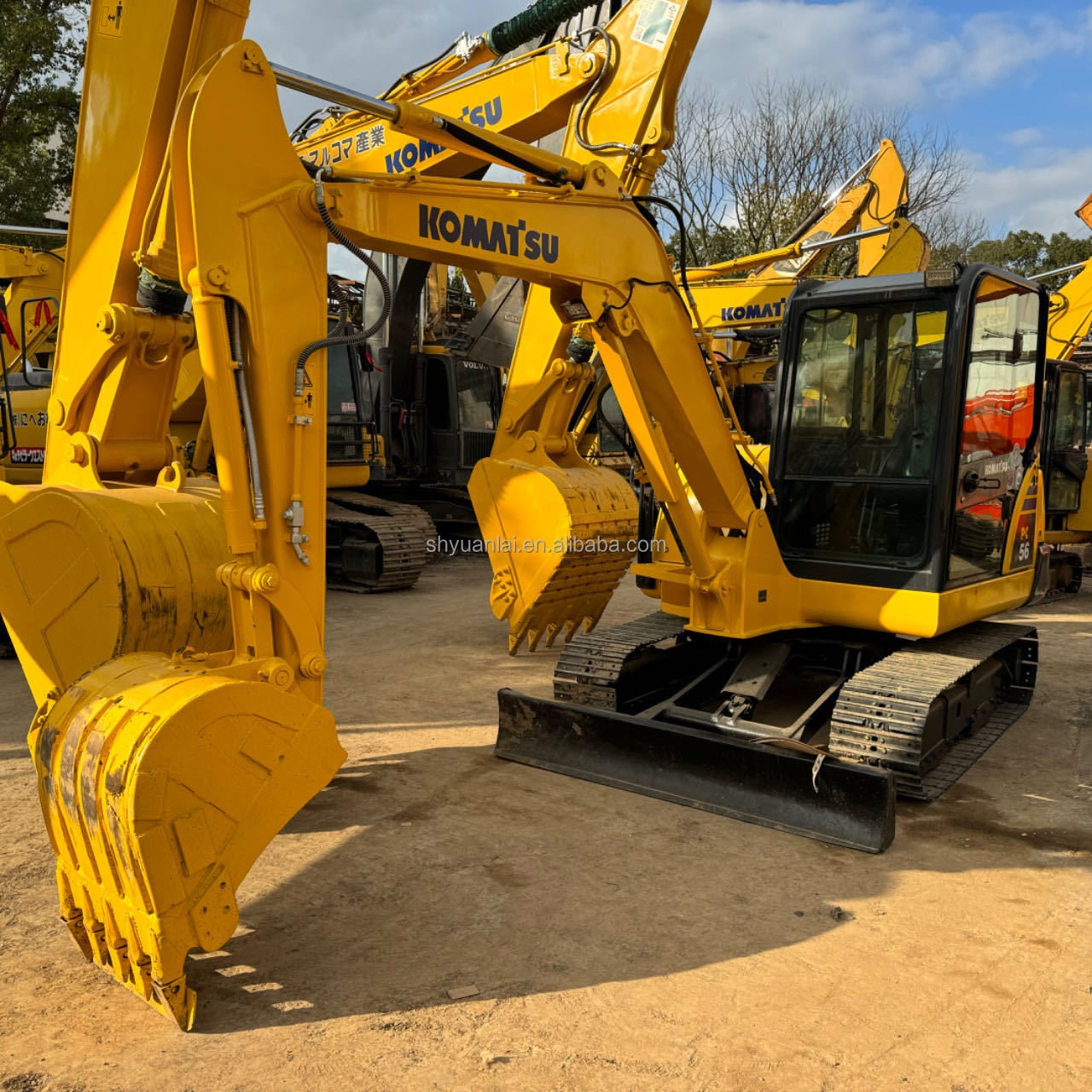 5 Ton Used Komatsu Excavator PC56 Fuel-saving Systems Working Systems Original Color