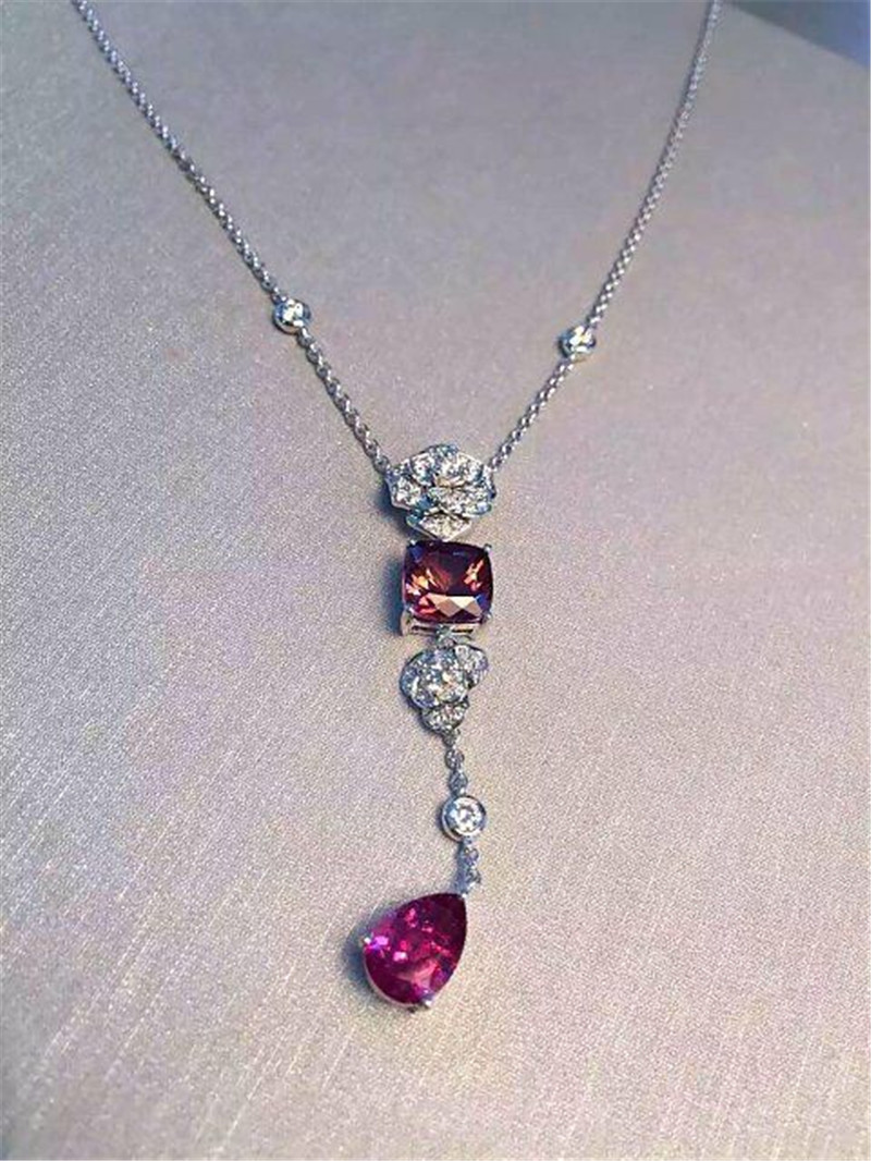 Luxury jewe factory rose series necklace gold diamond 18k gold white gold yellow gold rose gold diamond necklace