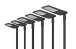 IP66 Road Lighting Fixtures Toughened Glass Cover 110 Lm / w Efficiency