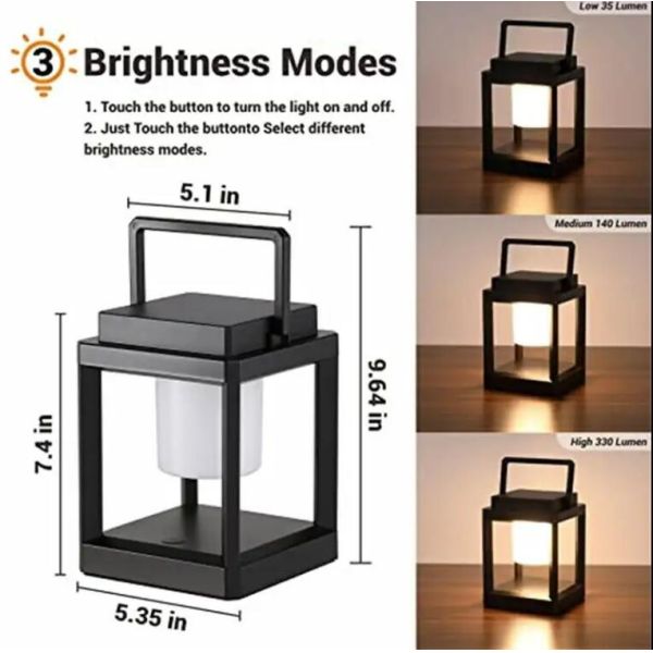 Multiple Charging Methods 3-Level Brightness LED Solar Camping Lantern for Patio