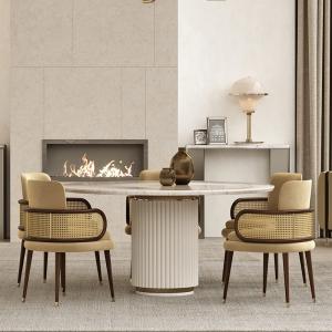 Wholesale Mid Century Modern Rattan Wood Dining Chair Brown Color 42*56*75 from china suppliers