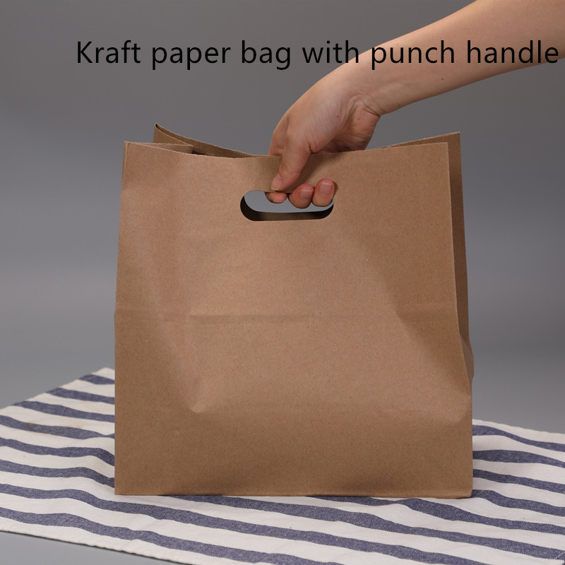 80gsm 100gsm 120gsm Kraft Paper Bag With Die Cut Handle