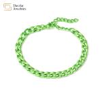 Personalized Jewelry Stainless Steel Colorful Cuban Link Chain Bracelet Women