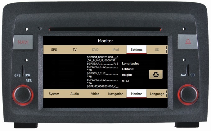 Ouchuangbo autoradio DVD stereo navi for Fiat Idea Lancia Musa 2004-2008 USB SD MP3 SWC