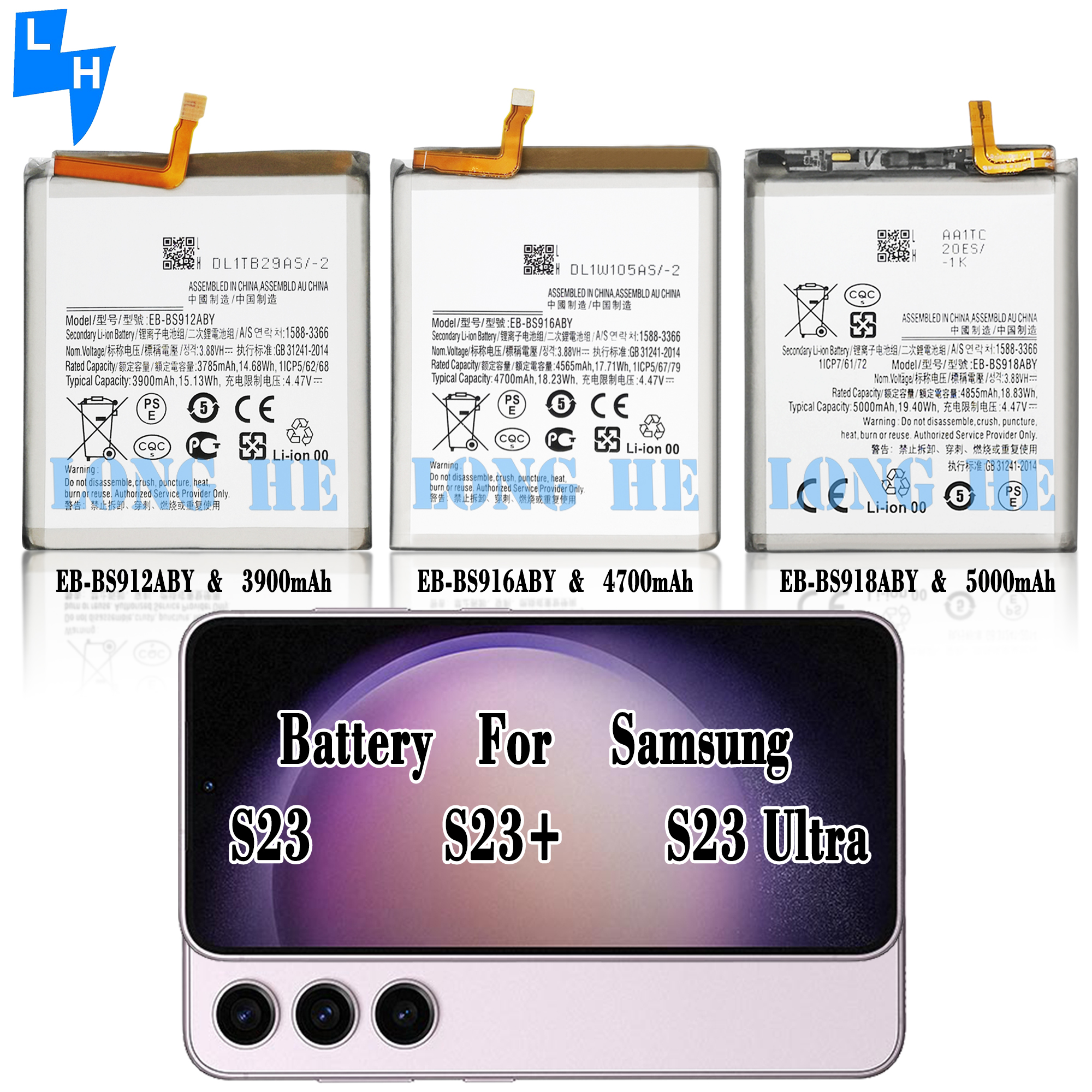 Stock EB-BS912ABY EB-BS916ABY EB-BS918ABY Battery for Samsung S23 S23 S23Ultra Original