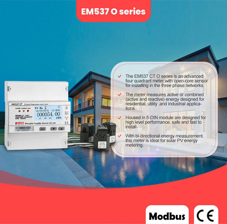 EM537 CT O serie 0-3000A/330mV INDUSTRIAL 3 phase kWh meter MULTI FUNCTION RS485 MODBUS RTU smart energy meter