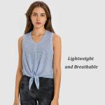 Jacquard Bandage Ladies Yoga Tops Sweat Wicking Fitness Sleeveless Short Tank