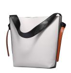 Genuine Cow Leather Shopping Bags Cowhide Bucket Handbags Women Shoulder Bag