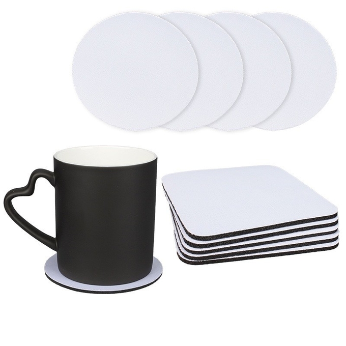 Non Slip Heat Resistant Sublimation Rubber Coasters Customized 10*10cm*3mm/5mm